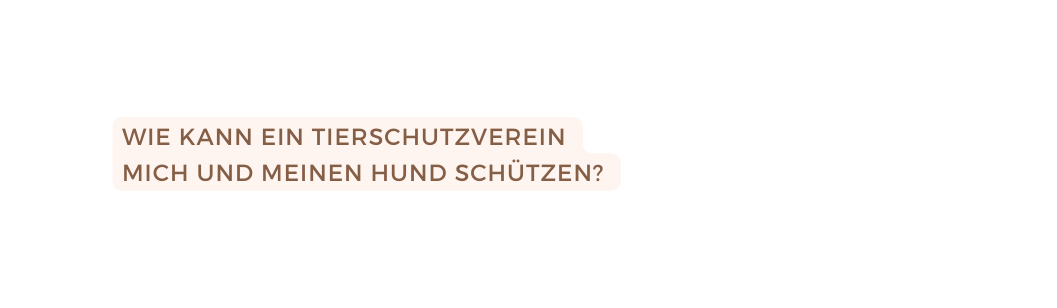 wIE KANN EIN tIERSCHUTZVEREIN MICH UND MEINEN HUND SCHÜTZEN